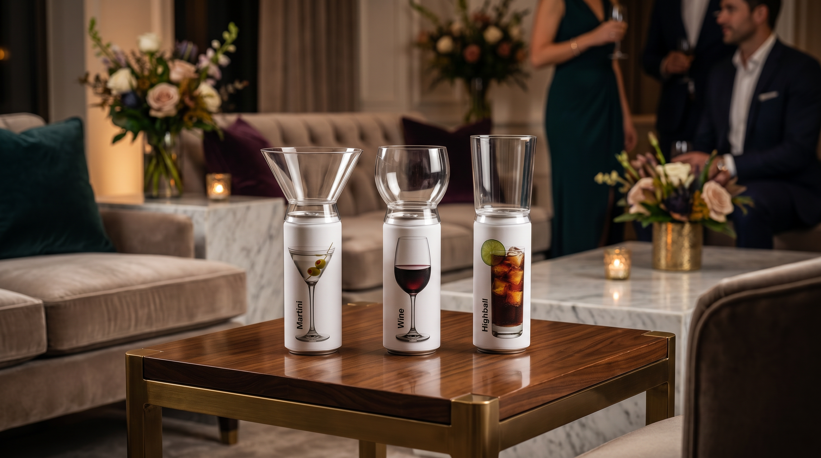 All three GlassTop models at a luxury VIP event lounge